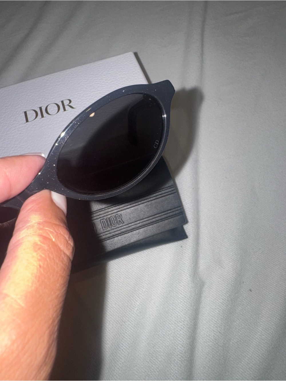 Dior Black Oval Sunglasses with Black Case - Picture 4 of 6